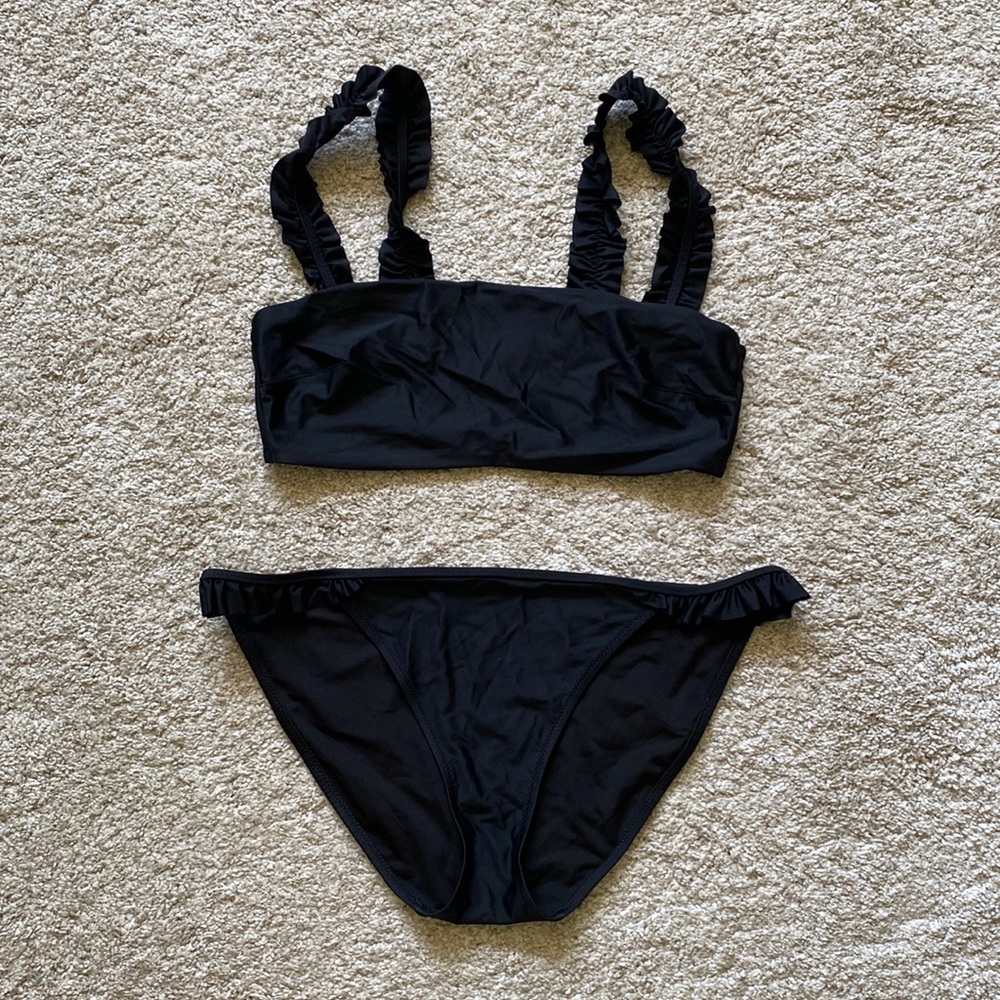 Aerie black bikini. Top is a M and bottom is a L.
